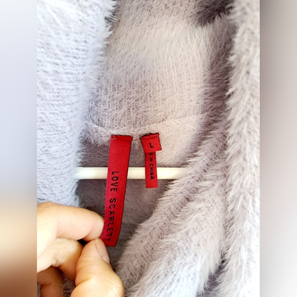 Women's Love Scarlett Lavendar Purple Pull Over Cowl Neckline Sweater - Picture 7 of 11